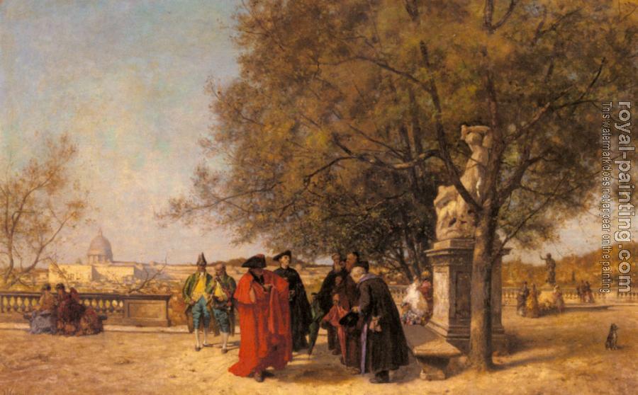 Ferdinand Heilbuth : The Greeting In The Park
